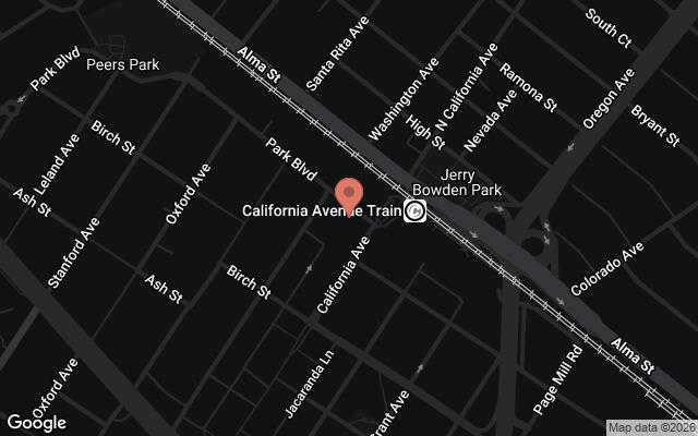 Map of 156 California Avenue, Palo Alto, CA