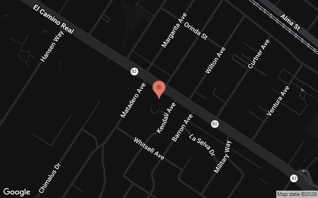 Map of 3606 El Camino Real, Palo Alto, CA