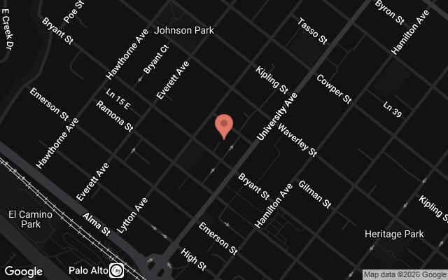 Map of 445 Bryant Street, Palo Alto, CA