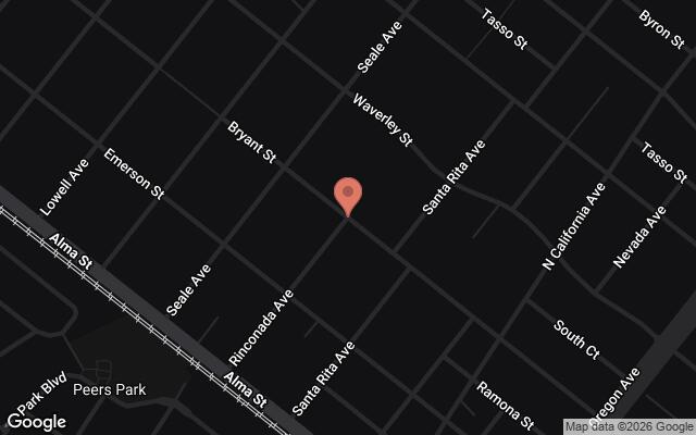 Map of Bryant Street Community Center, Palo Alto, CA