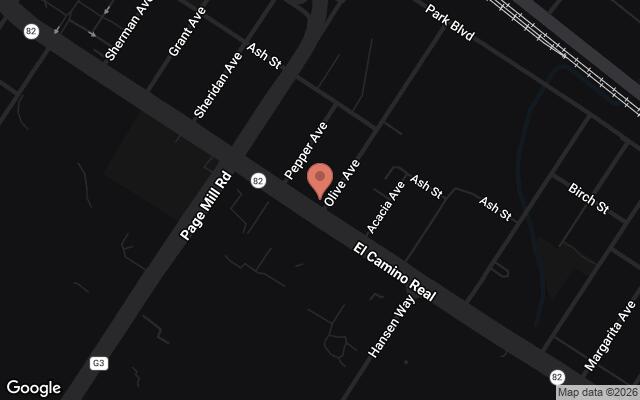 Map of 470 Olive Avenue; 2905, 2925, 2951, and 2999 El Camino Real, Palo Alto, CA