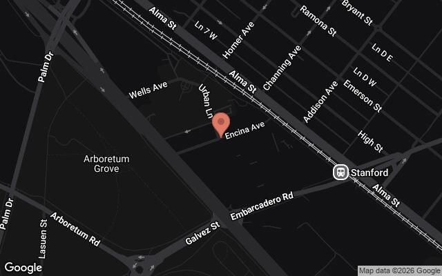 Map of Encina Avenue, Palo Alto, CA