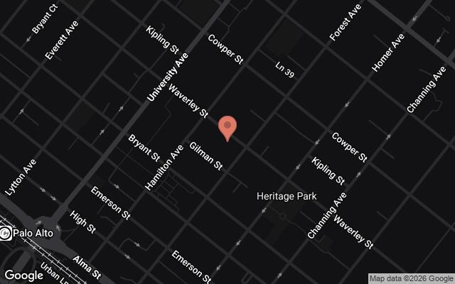 Map of 640 Waverley Street, Palo Alto, CA