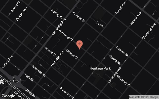 Map of 640 Waverley Street, Palo Alto, CA