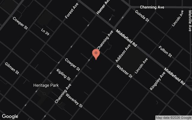 Map of 910 Webster Street, Palo Alto, CA
