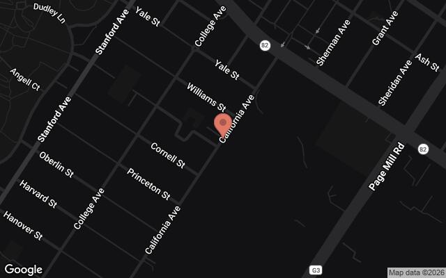 Map of California Avenue, Palo Alto, CA