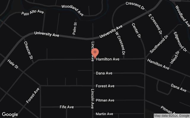 Map of California Avenue between El Camino Real and Birch Street; Ramona Street between University Avenue and Hamilton Avenue, Palo Alto, CA