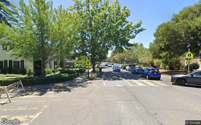 Street view near Churchill Avenue and Castilleja Avenue, Palo Alto, CA