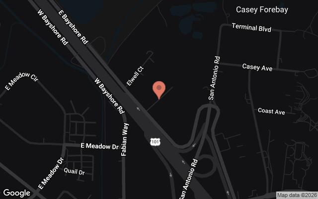 Map of Corporation Way and West Bayshore Road, Palo Alto, CA