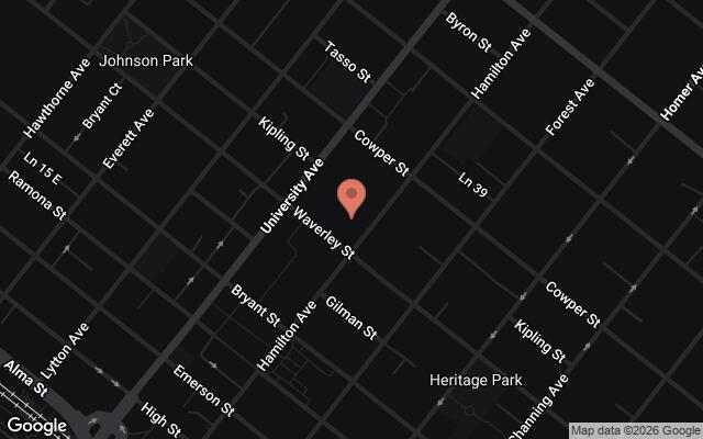 Map of All Saints Episcopal Church, 555 Waverley Street, Palo Alto, CA