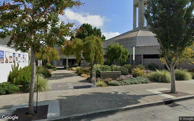 Street view near All Saints Episcopal Church, 555 Waverley Street, Palo Alto, CA