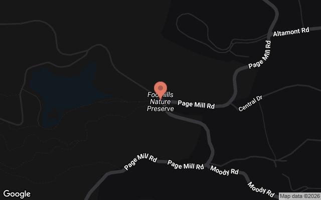 Map of Foothills Nature Preserve, Palo Alto, CA