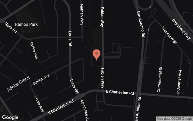 Map of 3950 Fabian Way, Palo Alto, CA
