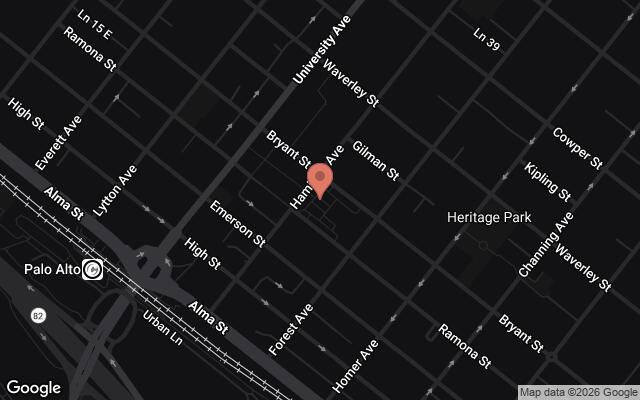 Map of King Plaza, Palo Alto, CA