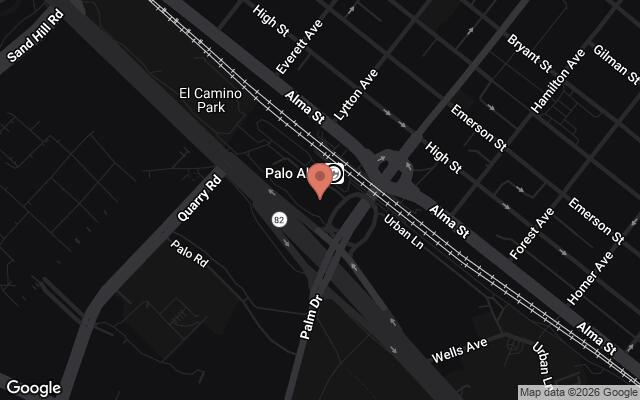 Map of MacArthur Park, Palo Alto, CA