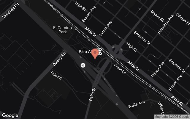 Map of MacArthur Park, Palo Alto, CA