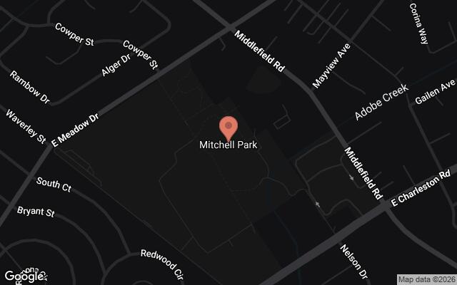 Map of Mitchell Park, Palo Alto, CA