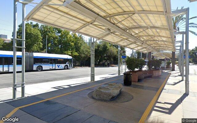 Street view near Palo Alto Transit Center, Palo Alto, CA