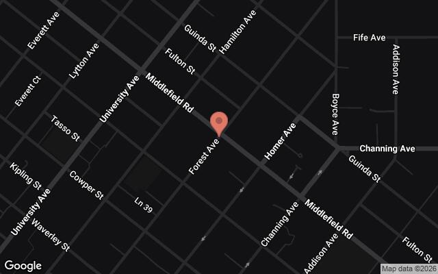 Map of Forest Avenue, Palo Alto, CA