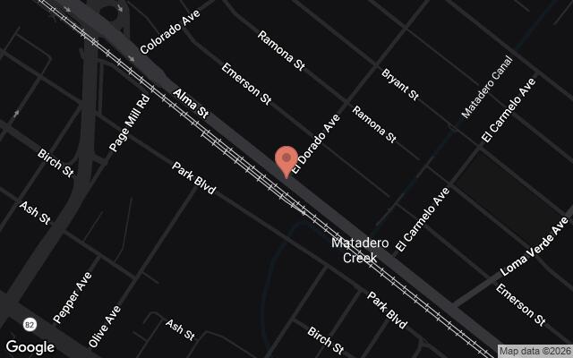 Map of Near El Dorado Avenue and Alma Street, Palo Alto, CA