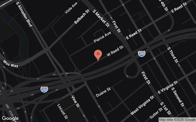 Map of Reed Street, downtown San Jose