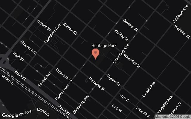 Map of 300 Homer Avenue, Palo Alto, CA