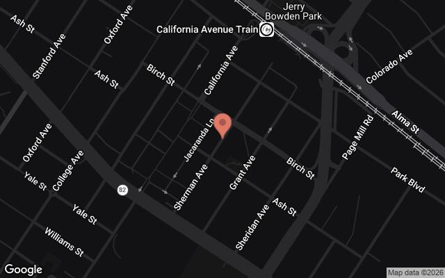Map of Sherman Avenue Parking Structure exterior wall, Palo Alto, CA